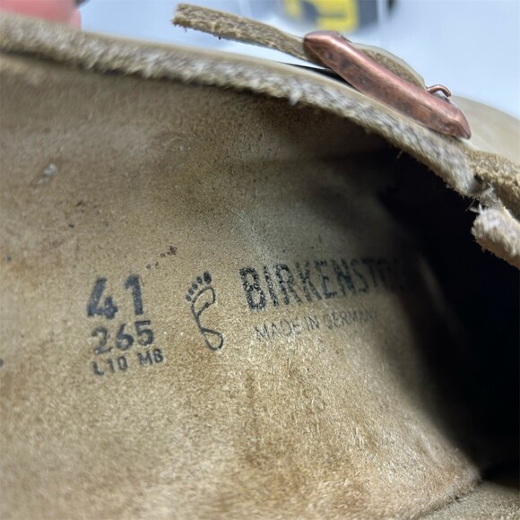 Birkenstock Boston Clog Beige Tan Leather Slip-On Soft Footbed EU 41 Comfort - Picture 13 of 13